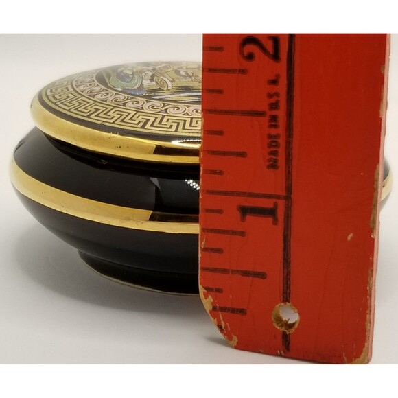 vintage Greek trinket box with a 24K gold design - Picture 9 of 12